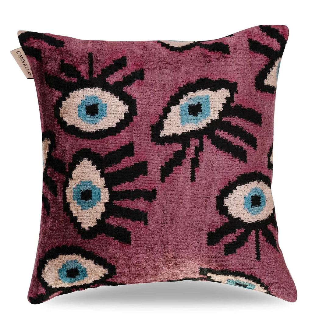 Canvello Luxury Pink Purple Evil Eye Pillow for Couch - 16x16 inch Canvello