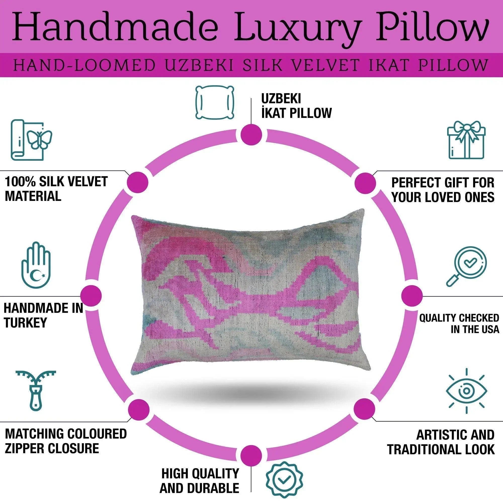 Canvello Luxury Pink Velvet Throw Pillows - 16x24 Canvello