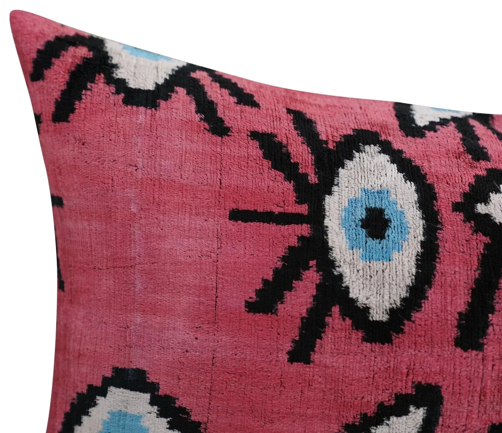 Canvello Luxury Pinkish Red Evil Eye Pillow for Couch | 16 x 24 in (40 x 60 cm) Canvello