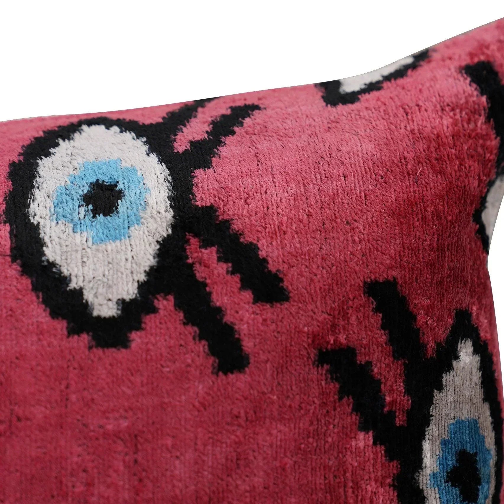 Canvello Luxury Pinkish Red Evil Eye Pillow for Couch | 16 x 24 in (40 x 60 cm) Canvello