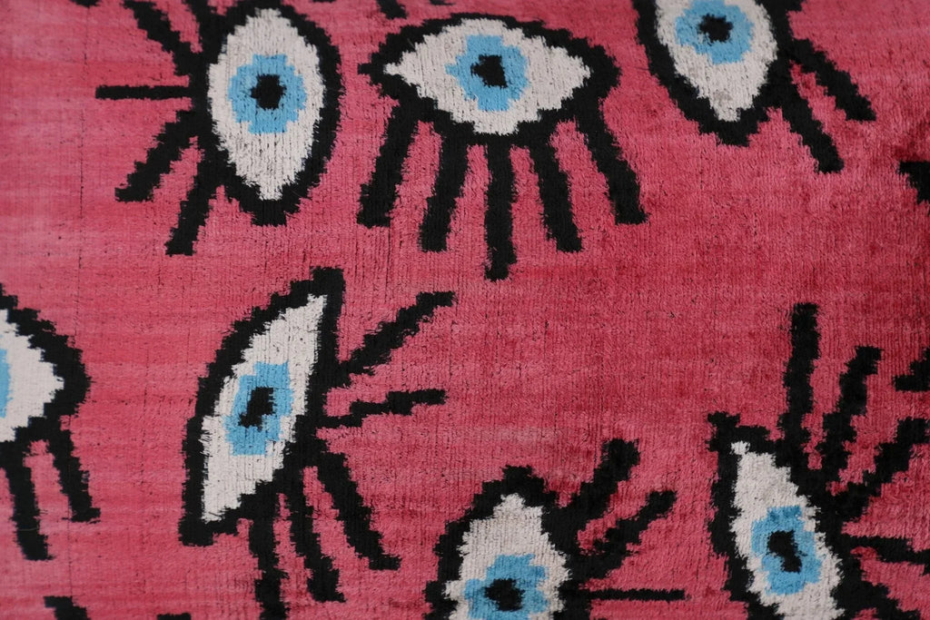 Canvello Luxury Pinkish Red Evil Eye Pillow for Couch | 16 x 24 in (40 x 60 cm) Canvello