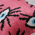 Canvello Luxury Pinkish Red Evil Eye Pillow for Couch | 16 x 24 in (40 x 60 cm) Canvello