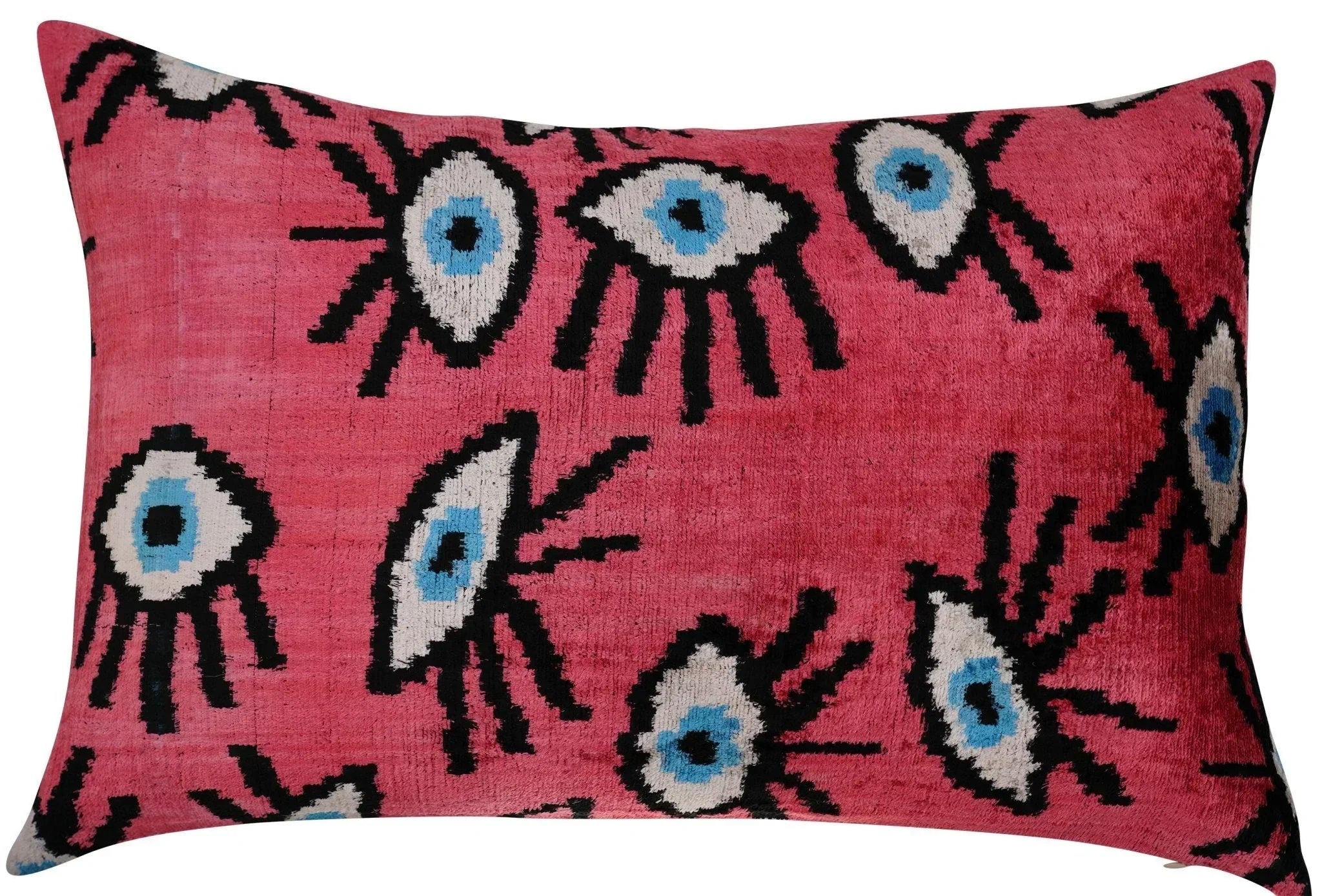 Canvello Luxury Pinkish Red Evil Eye Pillow for Couch | 16 x 24 in (40 x 60 cm) Canvello