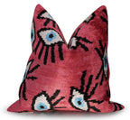 Canvello Luxury Pinkish Red Evil Eye Pillow for Couch - 16x16 inch Canvello