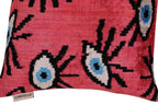 Canvello Luxury Pinkish Red Evil Eye Pillow for Couch - 16x16 inch Canvello