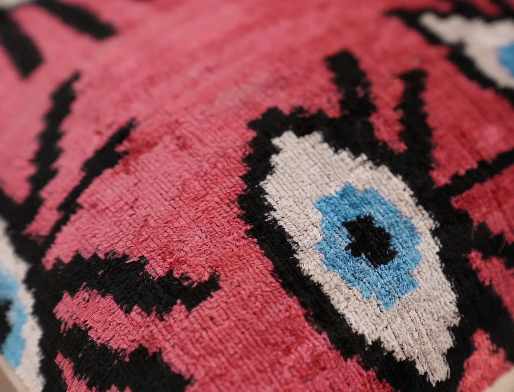 Canvello Luxury Pinkish Red Evil Eye Pillow for Couch - 16x16 inch Canvello