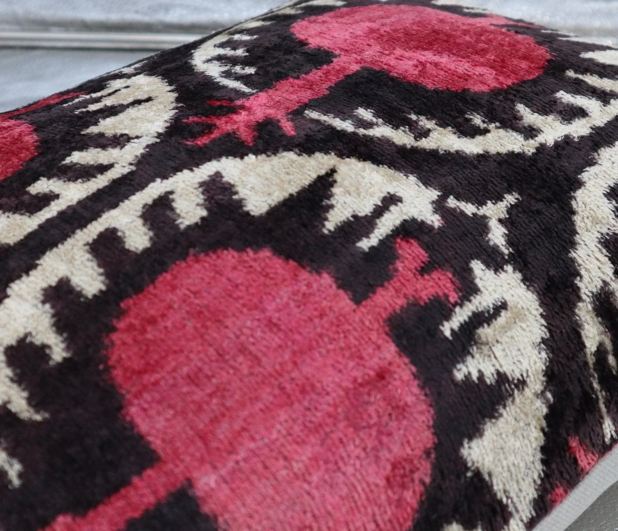 Canvello Luxury Red Pomegranate Velvet Throw Pillows - 16x24 in Canvello