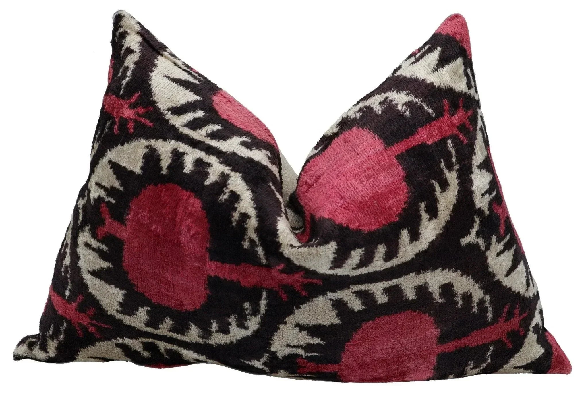 Canvello Luxury Red Pomegranate Velvet Throw Pillows - 16x24 in Canvello