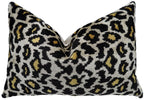 Canvello Luxury Tiger Print Black Gold Throw Pillow with Down Insert Canvello