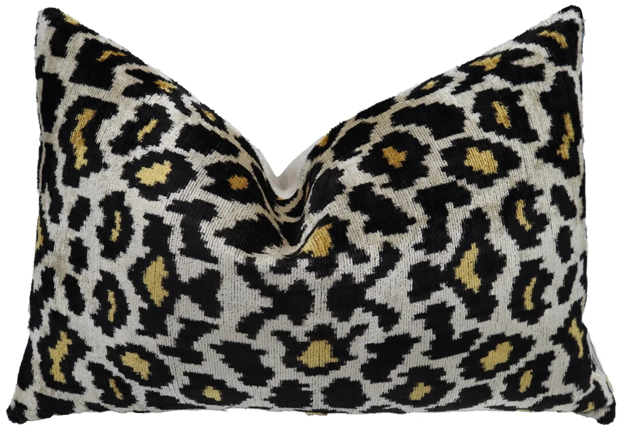 Canvello Luxury Tiger Print Black Gold Throw Pillow with Down Insert Canvello