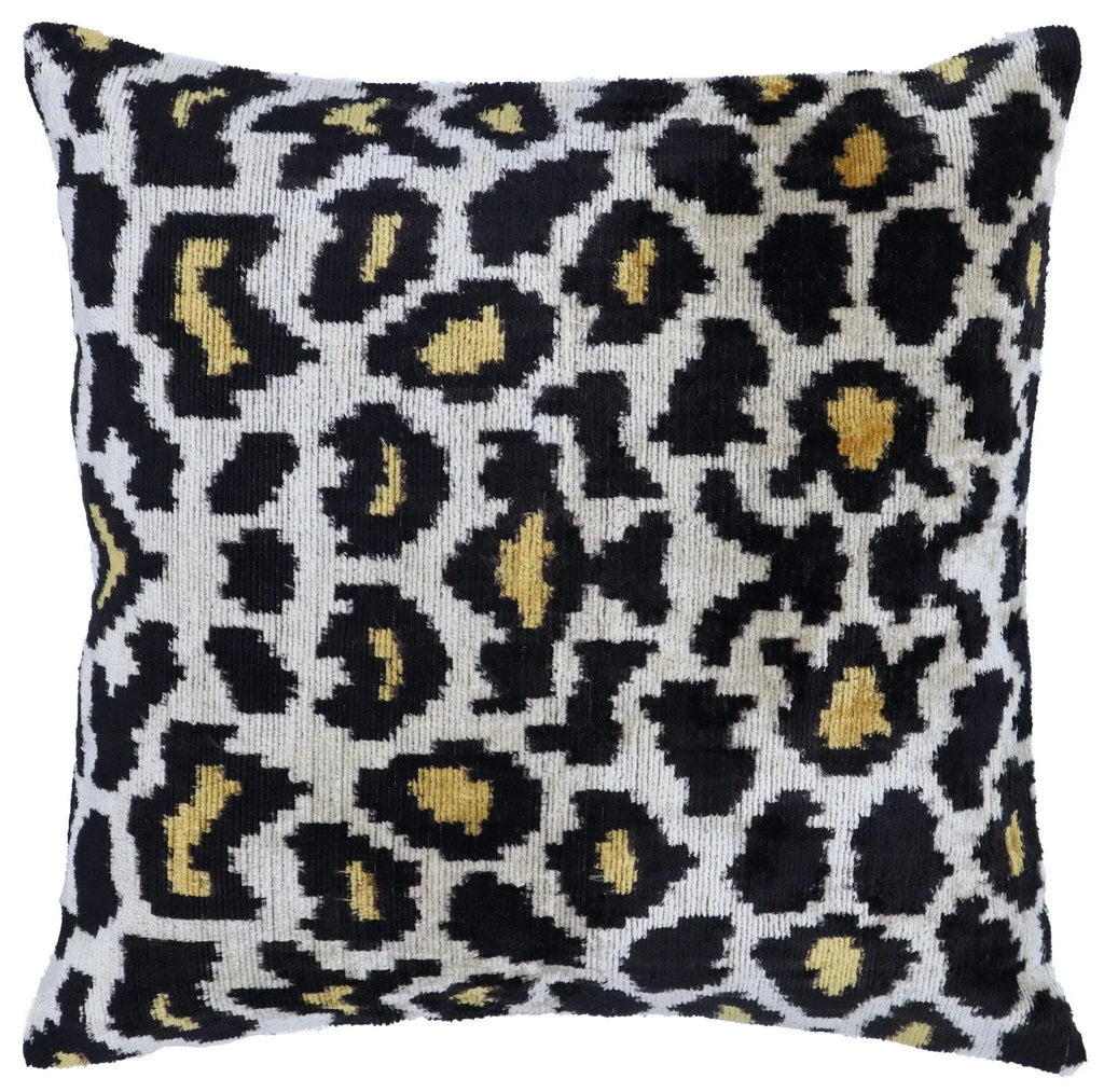 Canvello Luxury Tiger Print Black Gold Throw Pillow with Down Insert Canvello