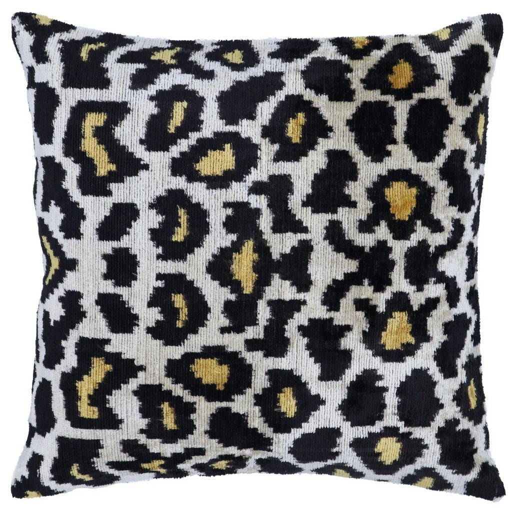 Canvello Luxury Tiger Print Black Gold Throw Pillow with Down Insert Canvello
