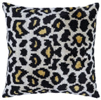 Canvello Luxury Tiger Print Black Gold Throw Pillow with Down Insert Canvello