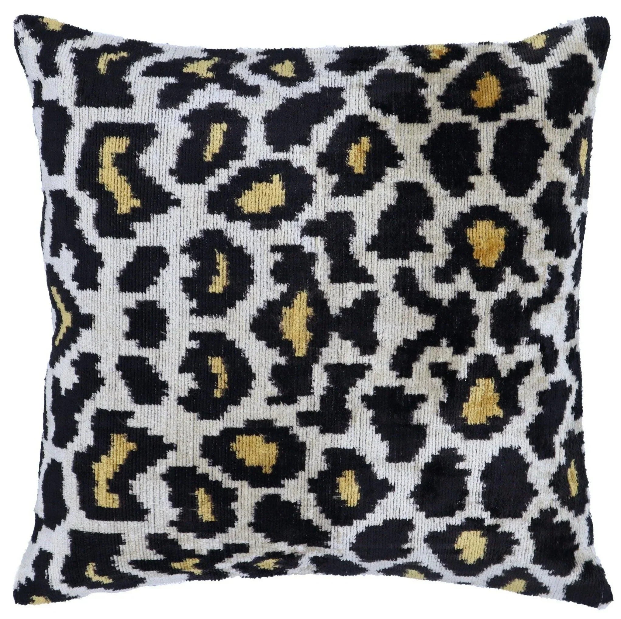 Canvello Luxury Tiger Print Black Gold Throw Pillow with Down Insert Canvello