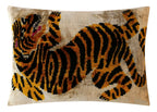 Canvello Luxury Velvet Lumbar Pillow,Tiger Design in Golden, Black, High-Quality 16x24 in Decorative Accent for Sofas, Couches, and Interior Design Canvello