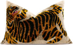 Canvello Luxury Velvet Lumbar Pillow,Tiger Design in Golden, Black, High-Quality 16x24 in Decorative Accent for Sofas, Couches, and Interior Design Canvello