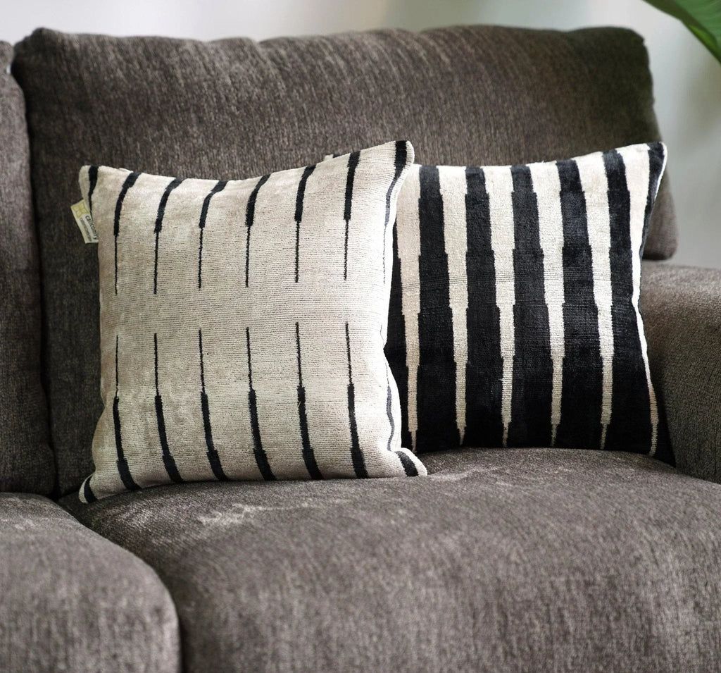 Canvello Modern Black And White Throw Pillows | 16x16 in | Set of 2 Canvello