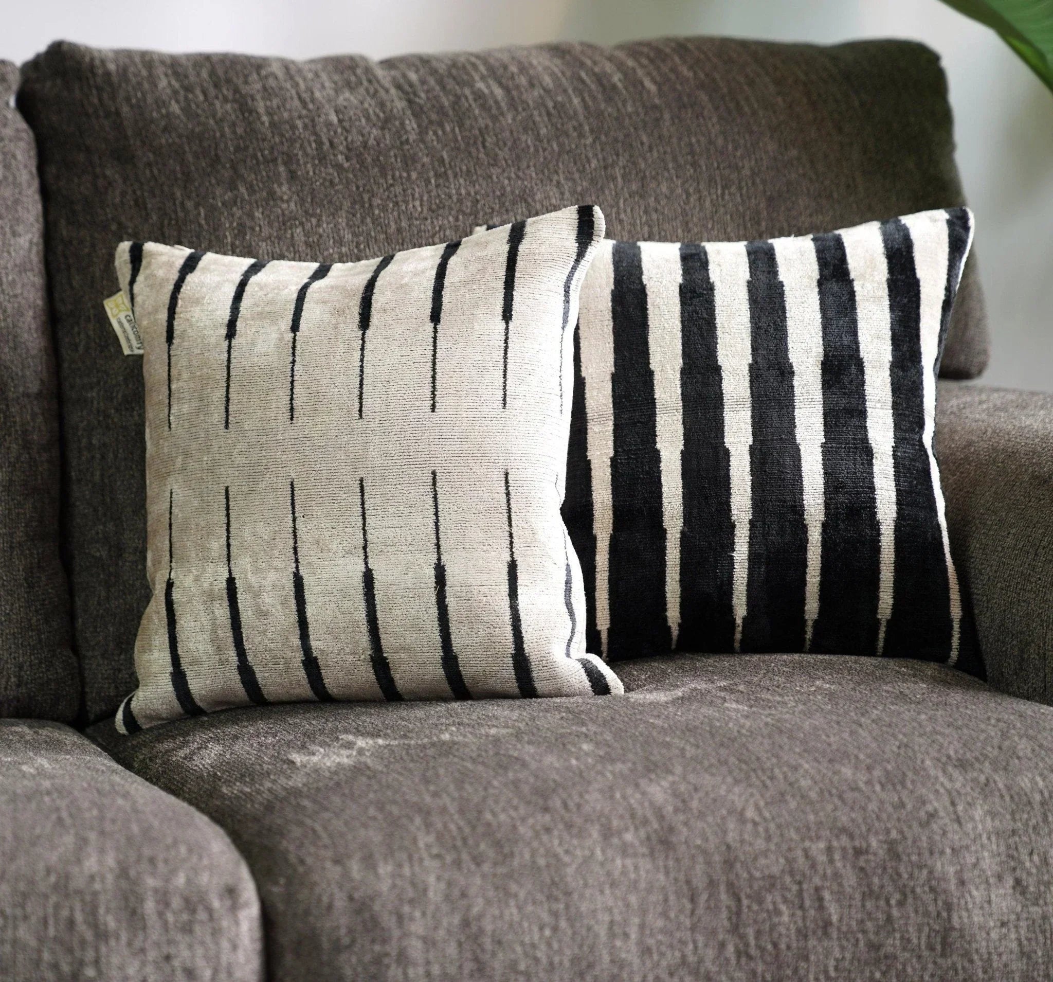 Canvello Modern Black And White Throw Pillows | 16x16 in | Set of 2 Canvello