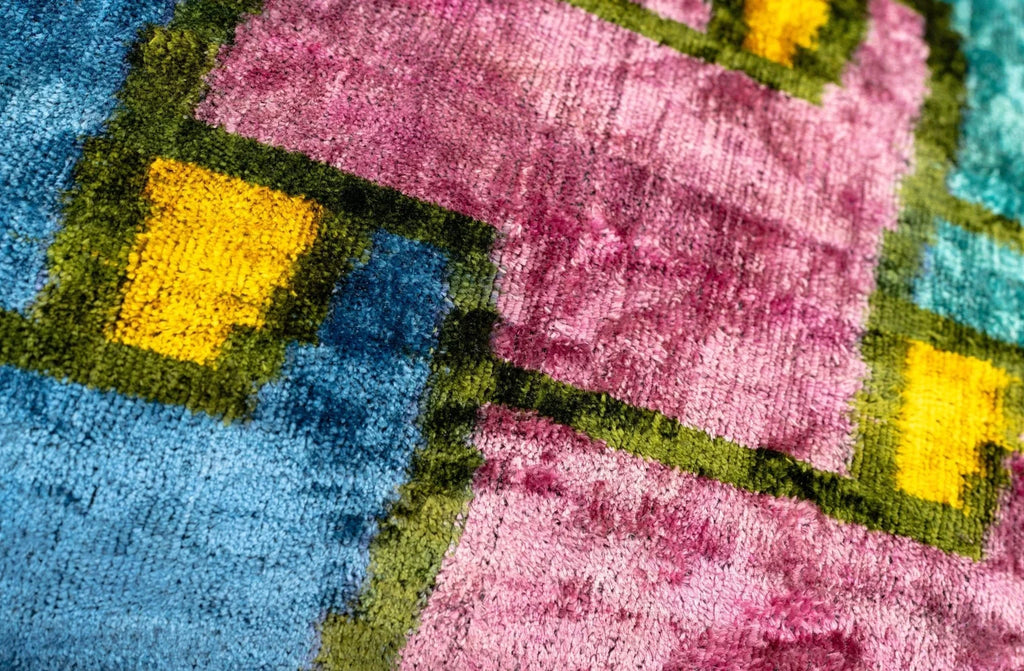 Canvello Multi Color Rainbow Handmade 16x24 Silk Velvet Pillow, Organic Veg Dyed, Down/Feather Filled Canvello