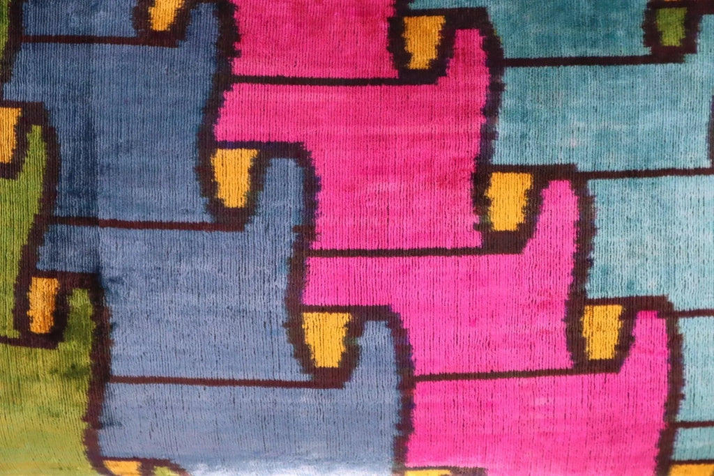 Canvello Multi Color Rainbow Handmade 16x24 Silk Velvet Pillow, Organic Veg Dyed, Down/feather Filled,... - House Of Avana