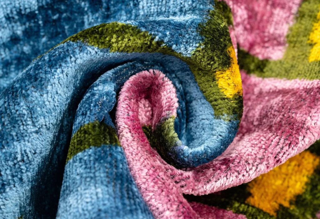 Canvello Multi Color Rainbow Handmade 16x24 Silk Velvet Pillow, Organic Veg Dyed, Down/Feather Filled Canvello