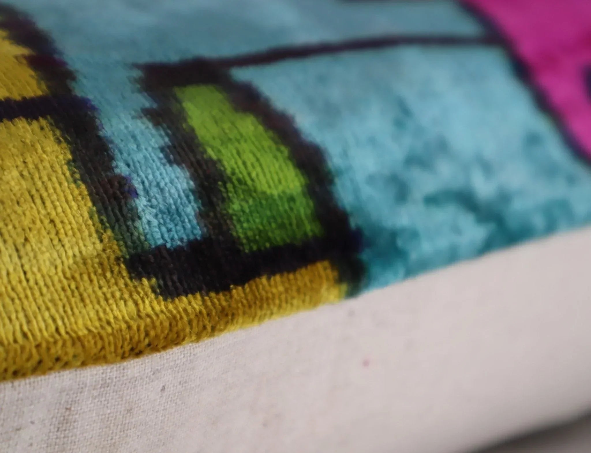 Canvello Multi Color Rainbow Handmade 16x24 Silk Velvet Pillow, Organic Veg Dyed, Down/feather Filled,... - House Of Avana