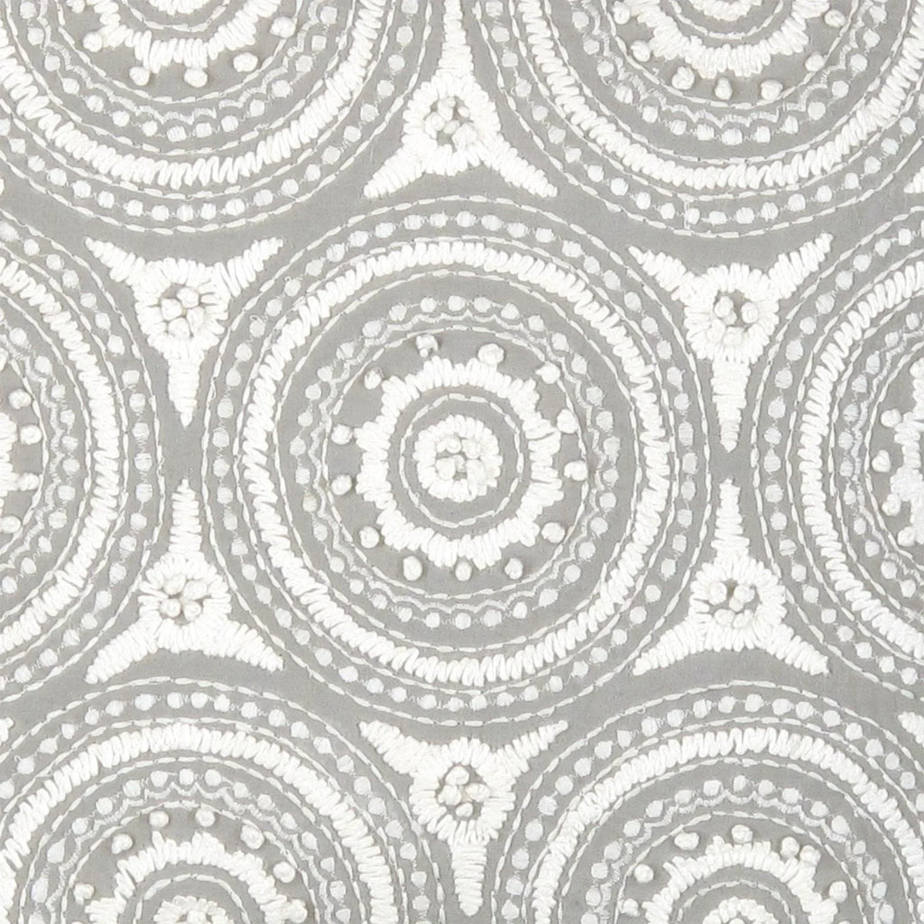 Canvello Naples Embroidered Pillow, Grey/Ivory Canvello