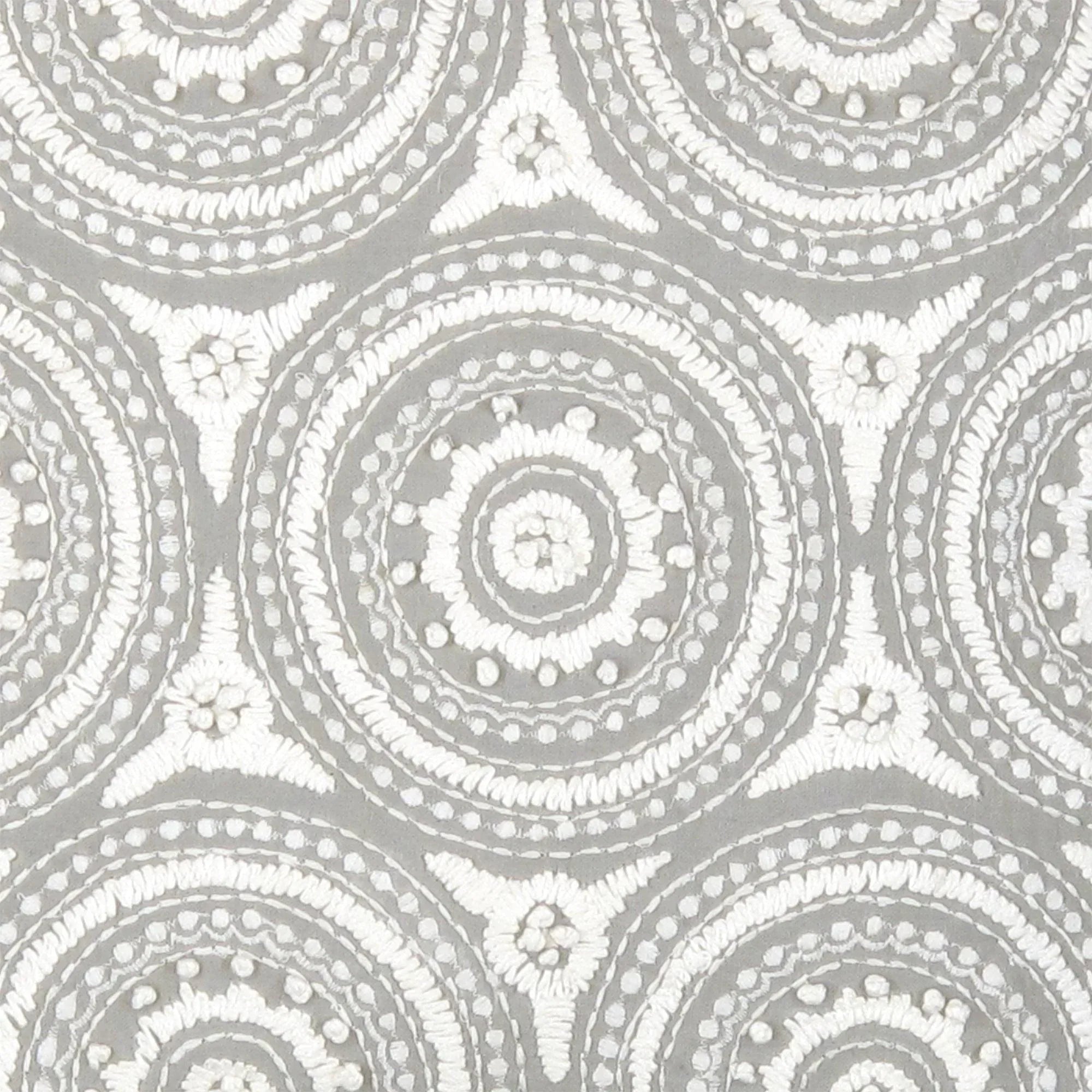 Canvello Naples Embroidered Pillow, Grey/Ivory Canvello