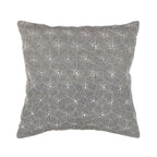 Canvello Naples Embroidered Pillow, Grey/ivory, front view - House Of Avana