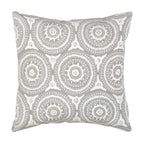 Canvello Naples Embroidered Pillow, Grey/Ivory Canvello