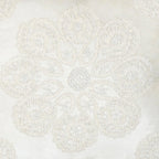 Canvello Naples Embroidered Pillow, Ivory/Silver Canvello
