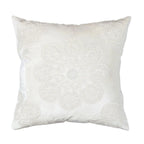 Canvello Naples Embroidered Pillow, Ivory/Silver Canvello