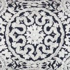 Canvello Naples Embroidered Pillow, Navy/Taupe Canvello