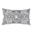 Canvello Naples Embroidered Pillow, Navy/Taupe Canvello