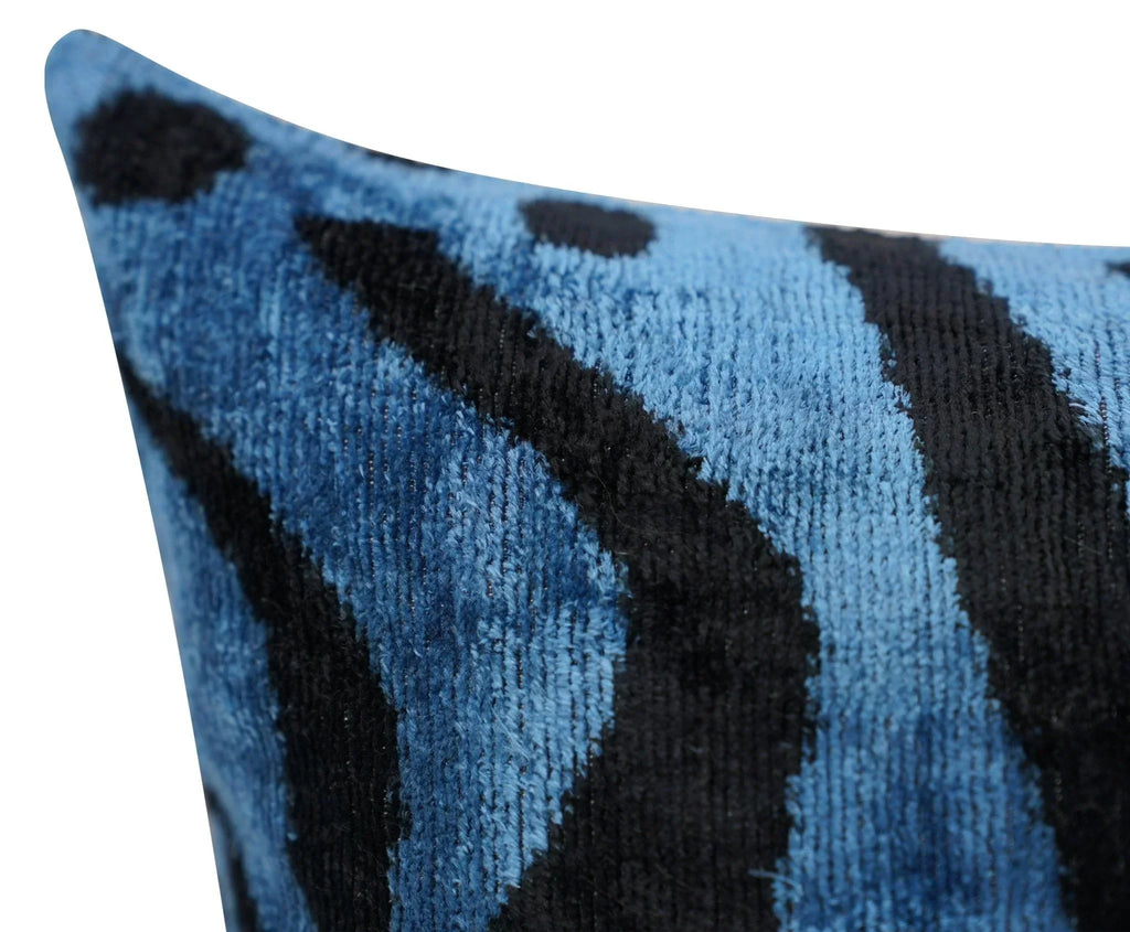Canvello Naqvy Blue Luxury Tiger Print Throw Pillows | X in (40 X Cm), top view - House Of Avana