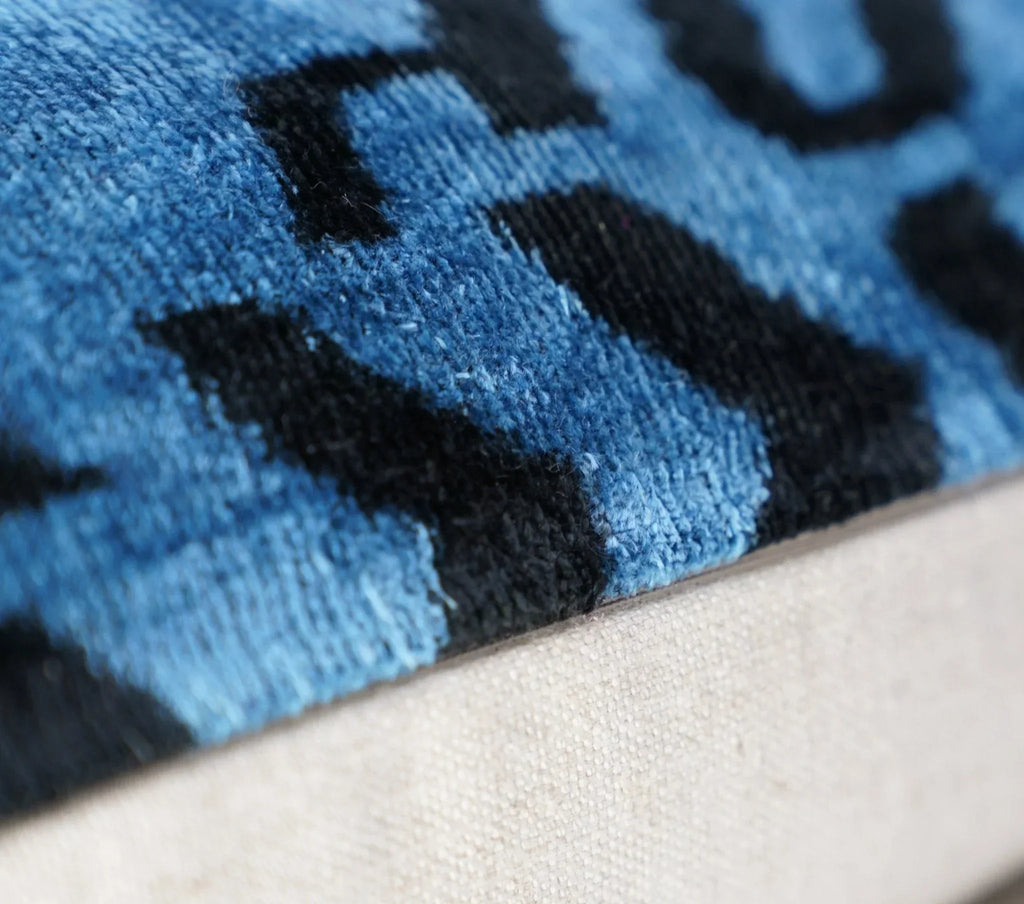 Canvello Naqvy Blue Luxury Tiger Print Throw Pillows | X in (40 X Cm), angled view - House Of Avana