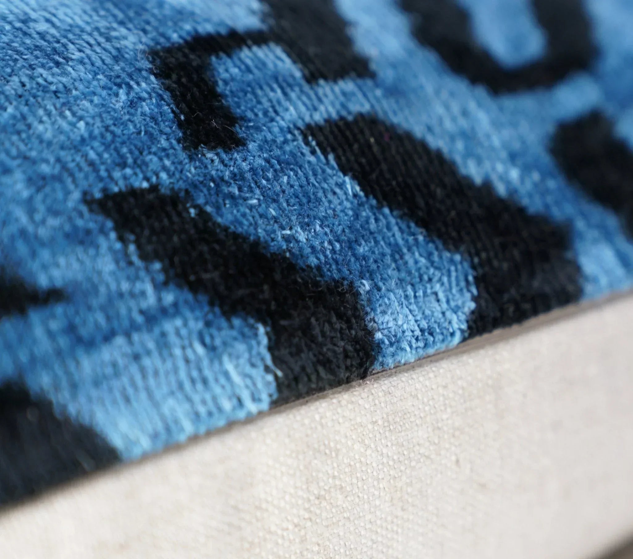 Canvello Naqvy Blue Luxury Tiger Print Throw Pillows | X in (40 X Cm), angled view - House Of Avana