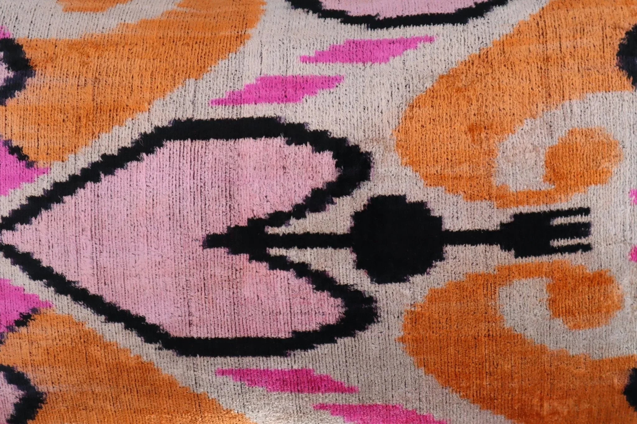 Canvello Orange Pink Handmade 16x24 Silk Velvet Pillow, Organic Veg Dyed, Down/Feather Filled Canvello