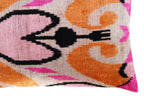 Canvello Orange Pink Handmade 16x24 Silk Velvet Pillow, Organic Veg Dyed, Down/Feather Filled Canvello