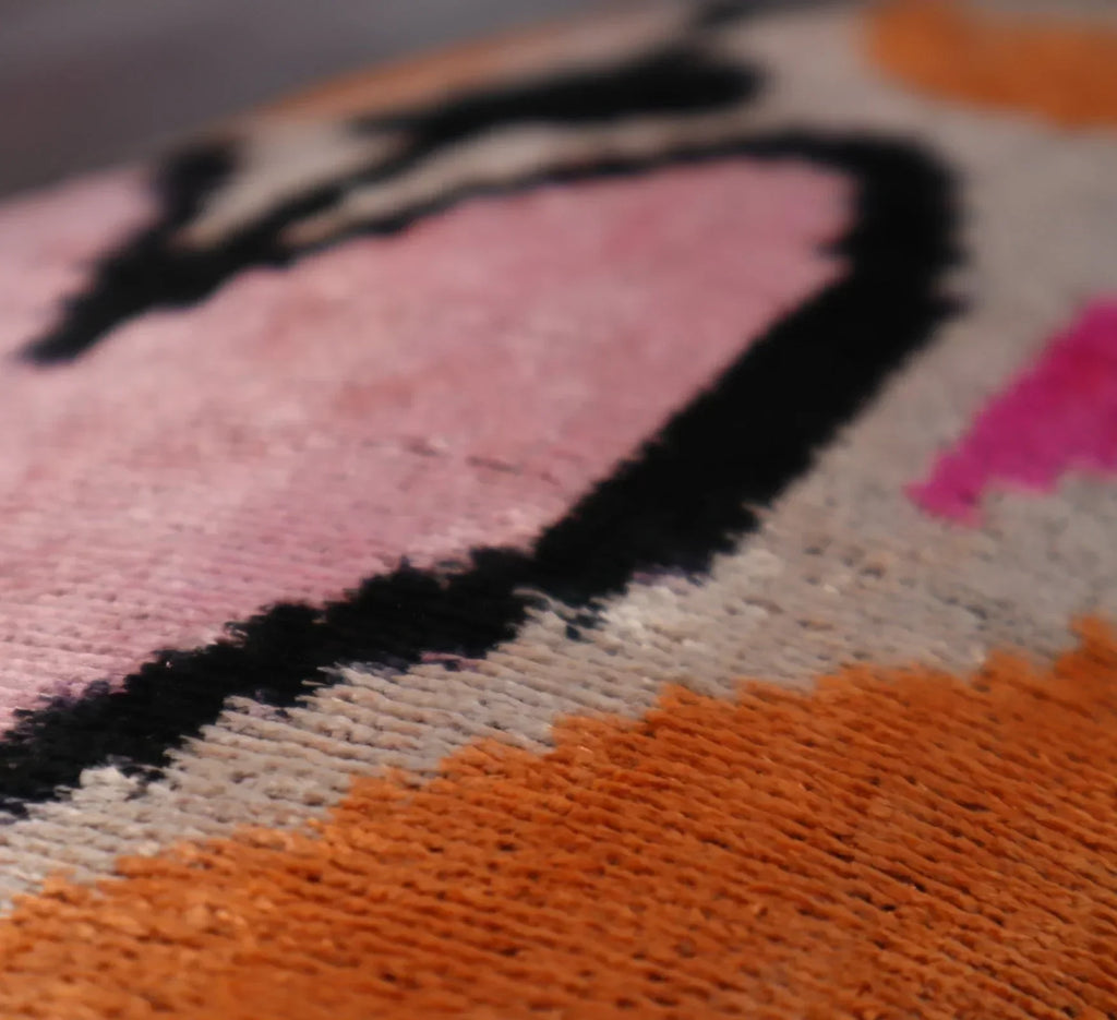 Canvello Orange Pink Handmade 16x24 Silk Velvet Pillow, Organic Veg Dyed, Down/Feather Filled Canvello