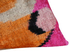 Canvello Orange Pink Handmade 16x24 Silk Velvet Pillow, Organic Veg Dyed, Down/Feather Filled Canvello