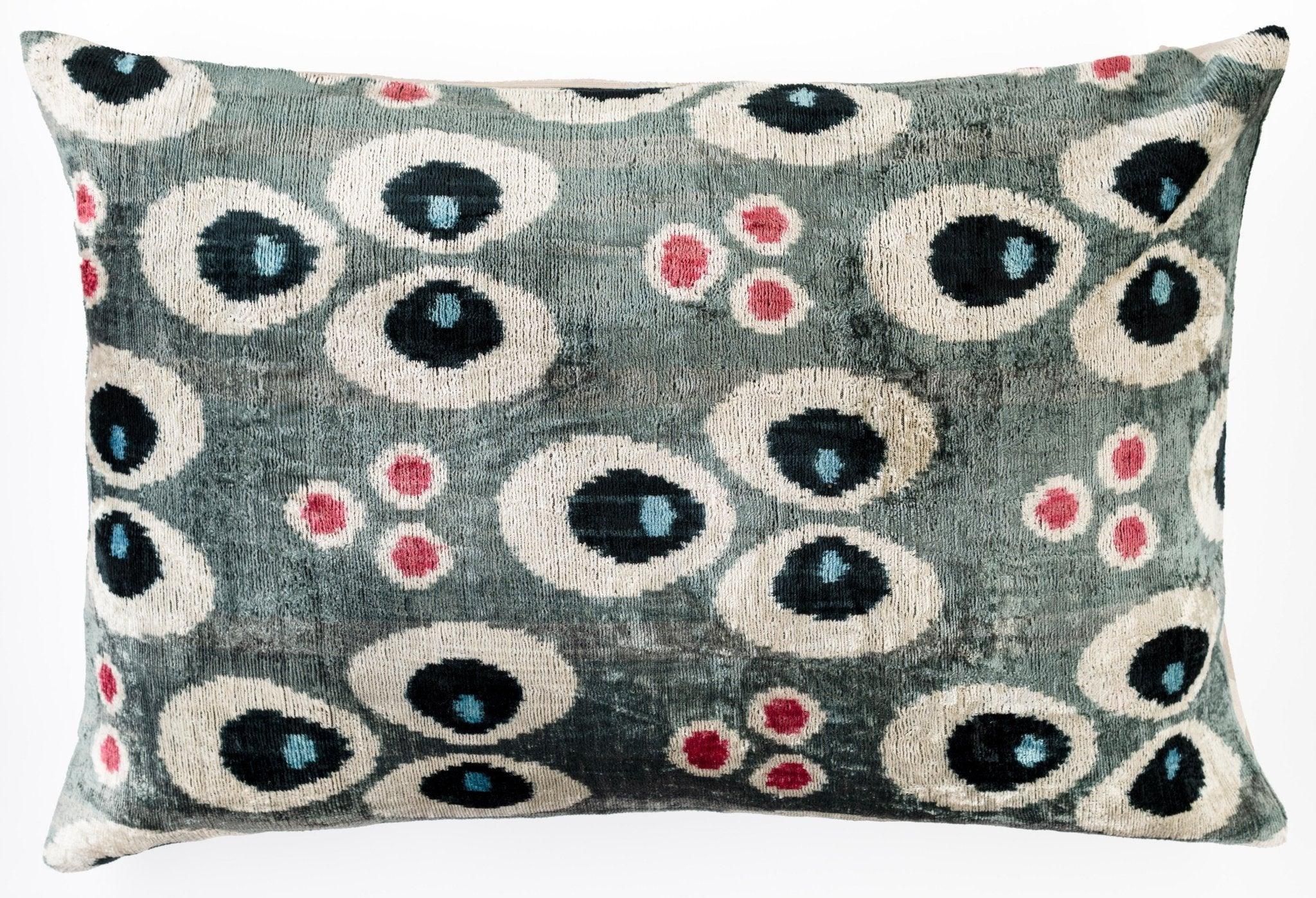 Canvello Organic Handmade Silk Velvet Pillow: 16x24 Inches with Premium Down Feather Insert - All-Natural Vegetable-Dyed Gray Canvello