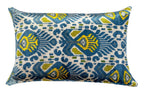 Canvello Organic Handmade Silk Velvet Pillow: 16x24 Inches with Premium Down Feather Insert - Luxury Blue Gold Canvello