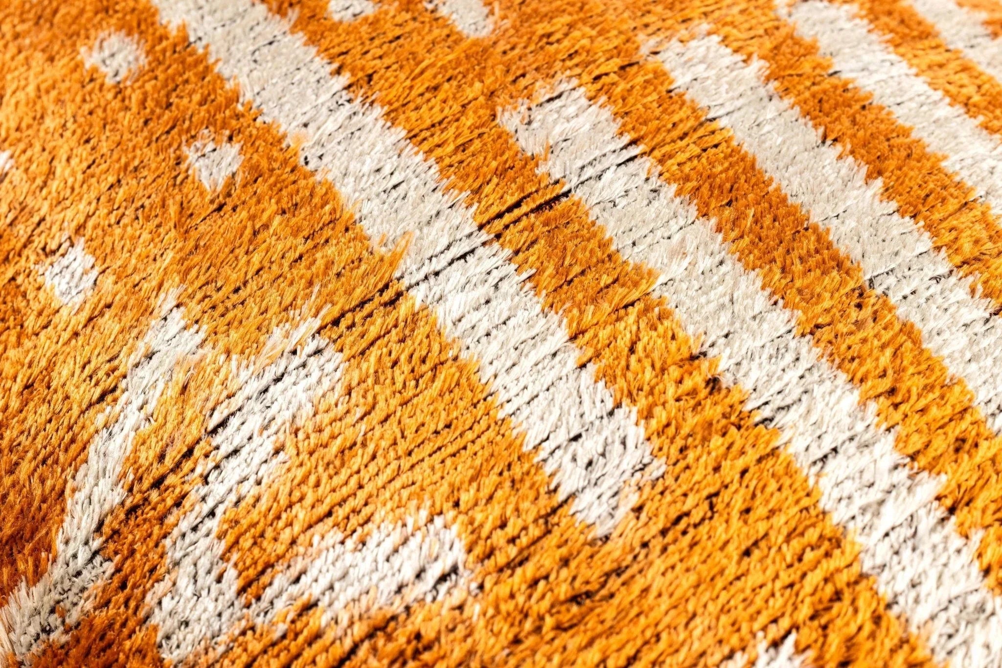 Canvello Organic Handmade Silk Velvet Pillow: 16x24 Inches with Premium Down Feather Insert - Luxury Copper Orange Geometric Floral Pattern Canvello