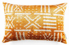 Canvello Organic Handmade Silk Velvet Pillow: 16x24 Inches with Premium Down Feather Insert - Luxury Copper Orange Geometric Floral Pattern Canvello