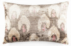 Canvello Organic Handmade Silk Velvet Pillow: 16x24 Inches with Premium Down Feather Insert - Luxury Gray Ivory Pink Canvello