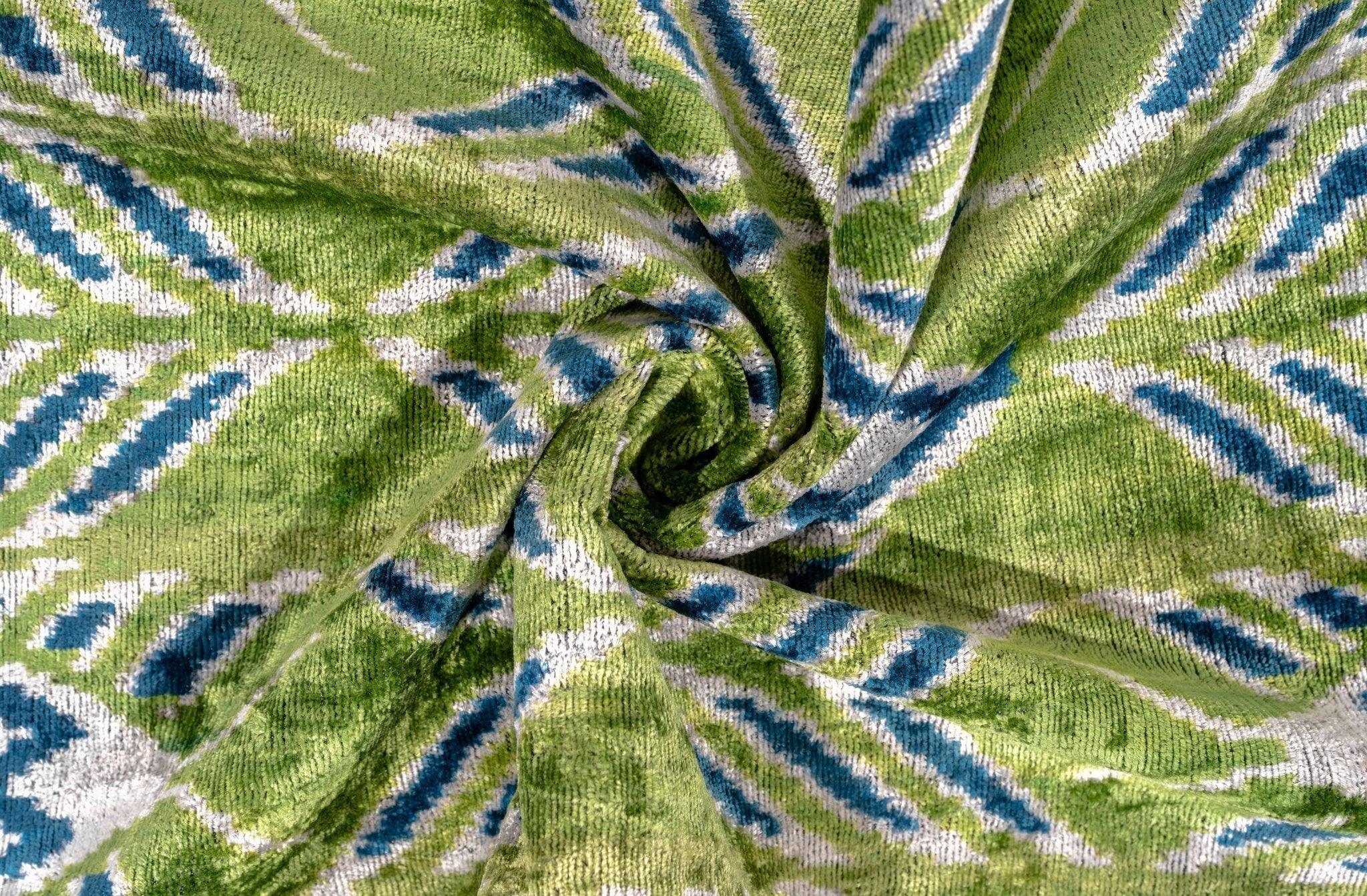 Canvello Organic Handmade Silk Velvet Pillow: 16x24 Inches with Premium Down Feather Insert - Luxury Green Blue Canvello