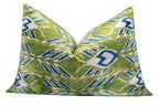 Canvello Organic Handmade Silk Velvet Pillow: 16x24 Inches with Premium Down Feather Insert - Luxury Green Blue Canvello