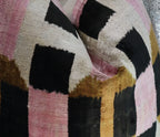 Canvello Pink Brown Handmade 16x16 Silk Velvet Pillow, Organic Veg Dyed, Down/Feather Filled Canvello