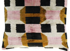 Canvello Pink Brown Handmade 16x16 Silk Velvet Pillow, Organic Veg Dyed, Down/Feather Filled Canvello